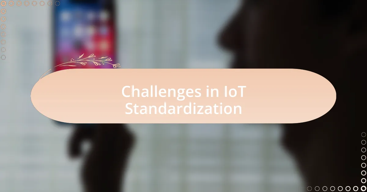 Challenges in IoT Standardization