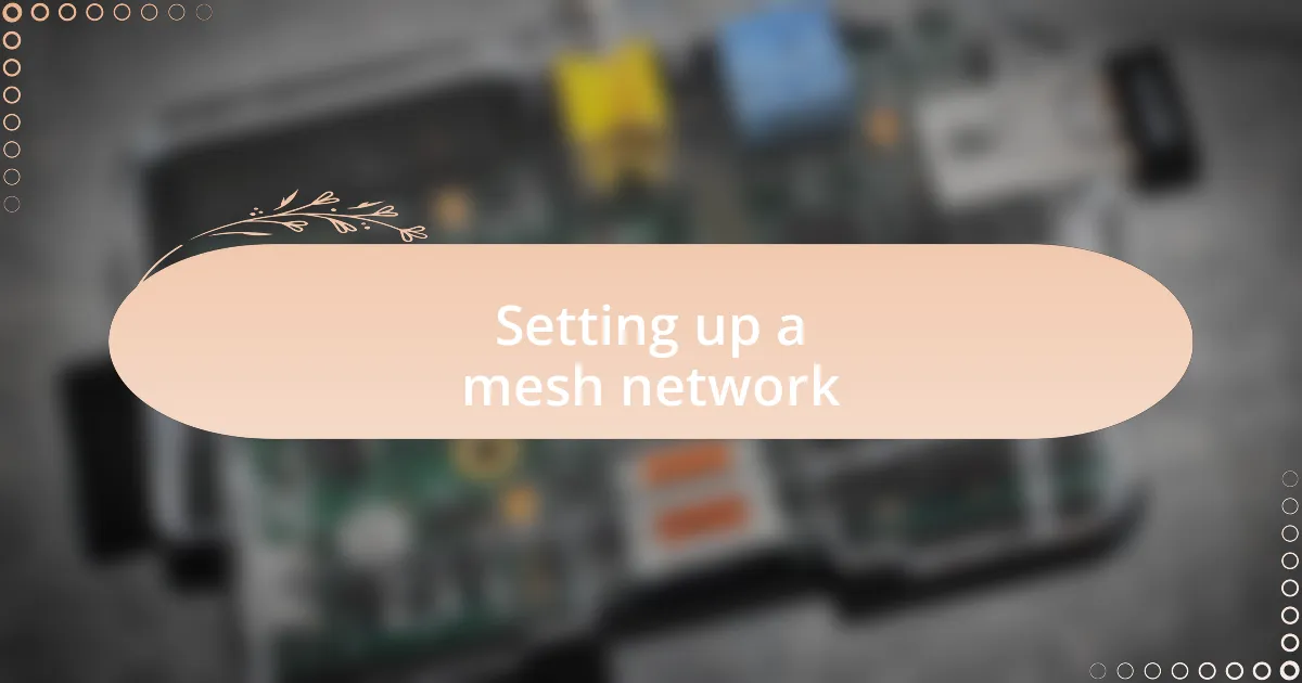 Setting up a mesh network